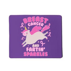 Funny Breast Cancer And Fartin' Sparkles Unicorn Mousepad