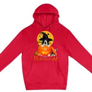 Funny Border Collie Dog Spooky Halloween Premium Pullover Hoodie