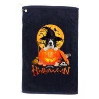 Funny Border Collie Dog Spooky Halloween Platinum Collection Golf Towel