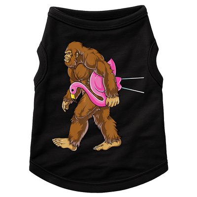 Funny Bigfoot Carry Flamingo Walking Sasquatch Believe Doggie Tank