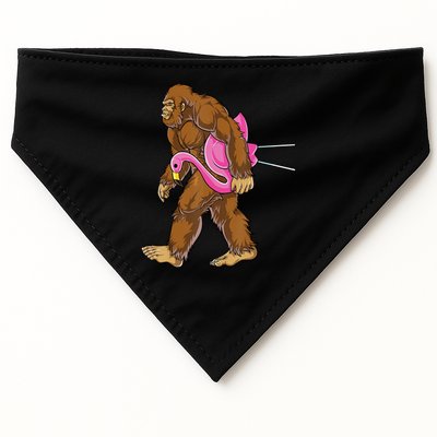 Funny Bigfoot Carry Flamingo Walking Sasquatch Believe USA-Made Doggie Bandana