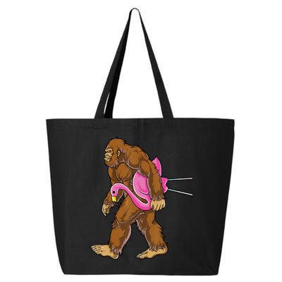 Funny Bigfoot Carry Flamingo Walking Sasquatch Believe 25L Jumbo Tote
