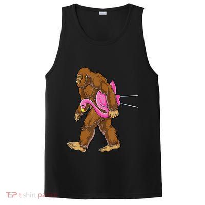 Funny Bigfoot Carry Flamingo Walking Sasquatch Believe PosiCharge Competitor Tank