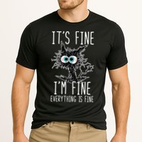 Funny Black Cat It's Fine I'm Fine Everything Is Fine Performance Shirt