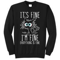 Funny Black Cat It's Fine I'm Fine Everything Is Fine Sweatshirt