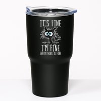 Funny Black Cat It's Fine I'm Fine Everything Is Fine Tumbler