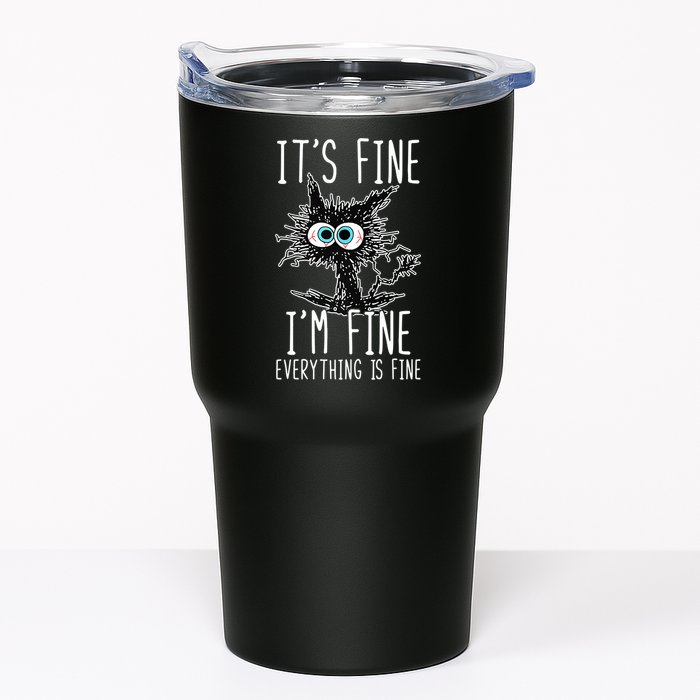 Funny Black Cat It's Fine I'm Fine Everything Is Fine Tumbler