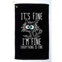 Funny Black Cat It's Fine I'm Fine Everything Is Fine Golf Towel