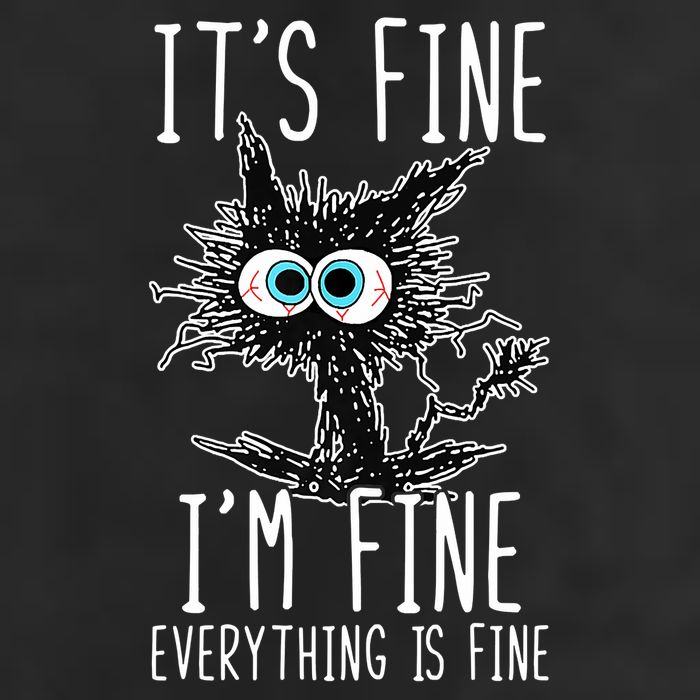 Funny Black Cat It's Fine I'm Fine Everything Is Fine Microfiber Hand Towel
