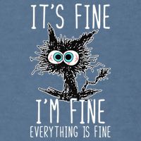Funny Black Cat It's Fine I'm Fine Everything Is Fine Garment-Dyed Sweatshirt