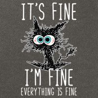 Funny Black Cat It's Fine I'm Fine Everything Is Fine Cotton Canvas Backpack