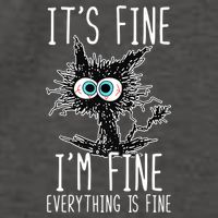Funny Black Cat It's Fine I'm Fine Everything Is Fine Vector Backpack