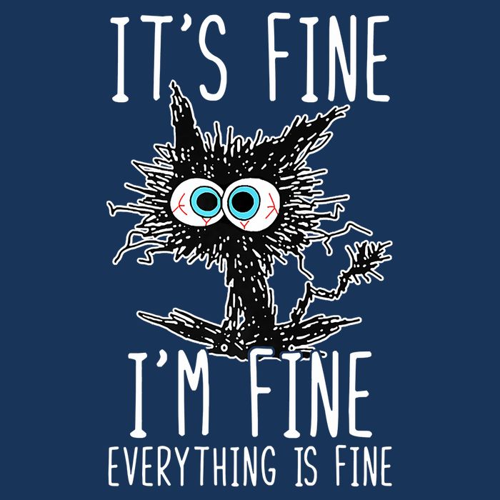 Funny Black Cat It's Fine I'm Fine Everything Is Fine Infant Baby Jersey Bodysuit