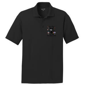 Funny Black Cat Its Fine Im Fine Everything Is Fine Teacher Xmas Gift PosiCharge RacerMesh Polo