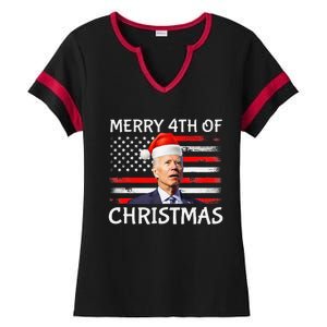 Funny Biden Confused Merry Happy 4th of July Christmas Flag Ladies Halftime Notch Neck Tee