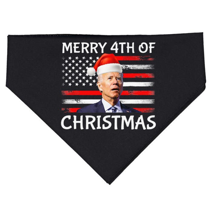 Funny Biden Confused Merry Happy 4th of July Christmas Flag USA-Made Doggie Bandana