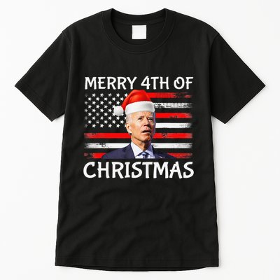 Funny Biden Confused Merry Happy 4th of July Christmas Flag Tall T-Shirt