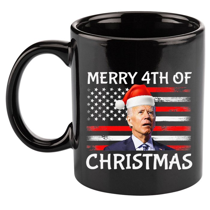 Funny Biden Confused Merry Happy 4th of July Christmas Flag 11oz C Handle Ceramic Mug