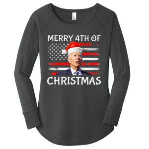 Funny Biden Confused Merry Happy 4th of July Christmas Flag Women's Perfect Tri Tunic Long Sleeve Shirt