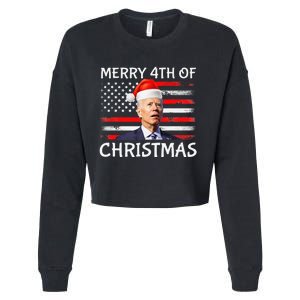 Funny Biden Confused Merry Happy 4th of July Christmas Flag Cropped Pullover Crew