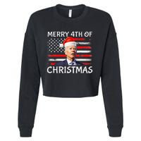 Funny Biden Confused Merry Happy 4th of July Christmas Flag Cropped Pullover Crew