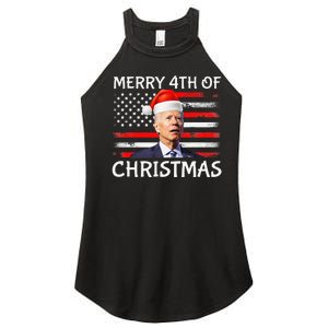 Funny Biden Confused Merry Happy 4th of July Christmas Flag Women's Perfect Tri Rocker Tank