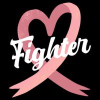 Fighter Breast Cancer Awareness Heart Drawstring Bag