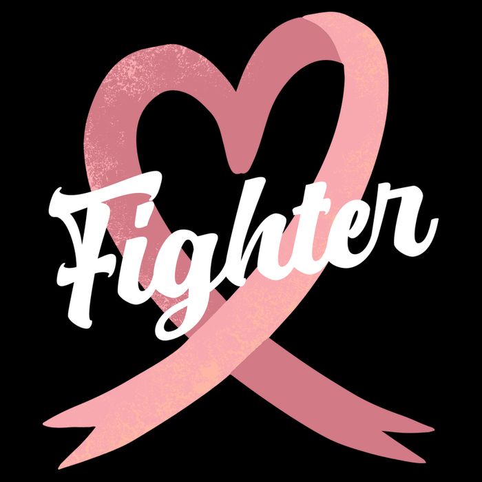 Fighter Breast Cancer Awareness Heart Drawstring Bag