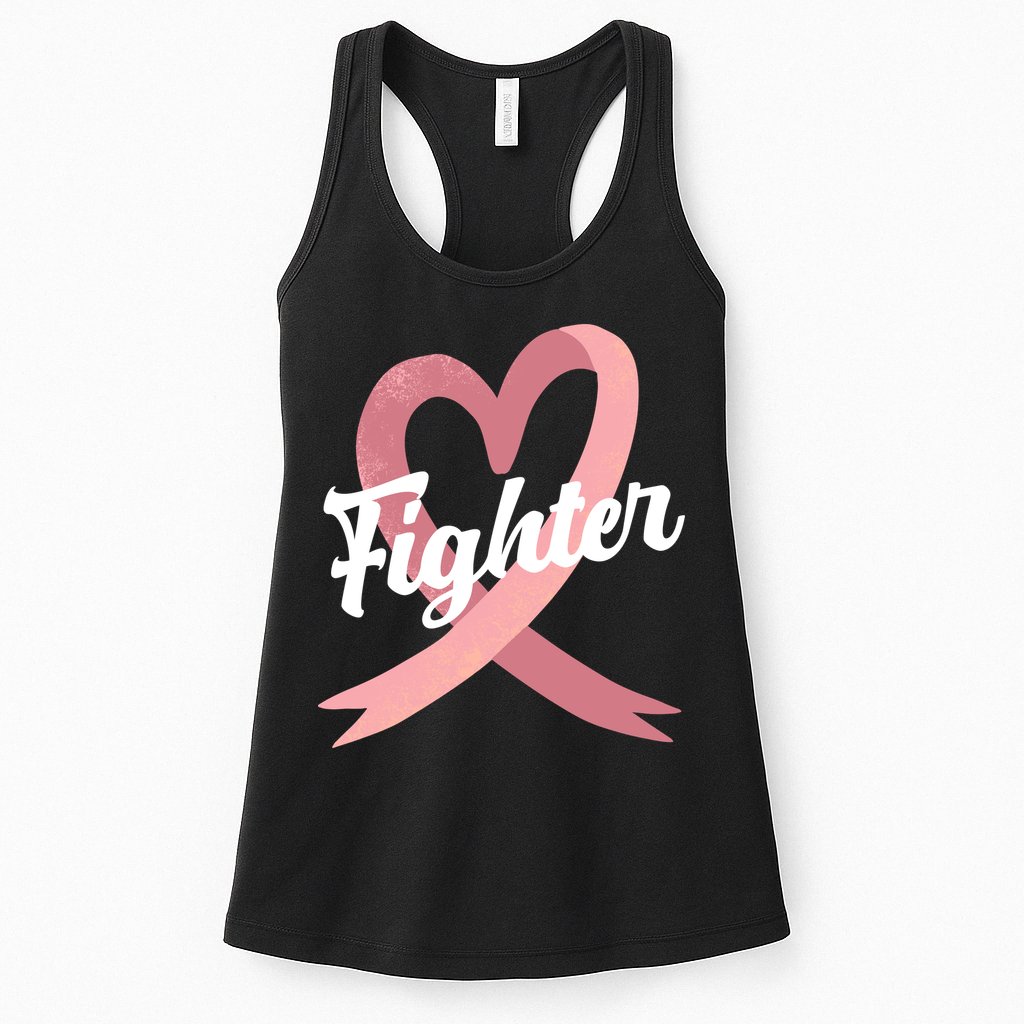 Fighter Breast Cancer Awareness Heart Womens Tank Top