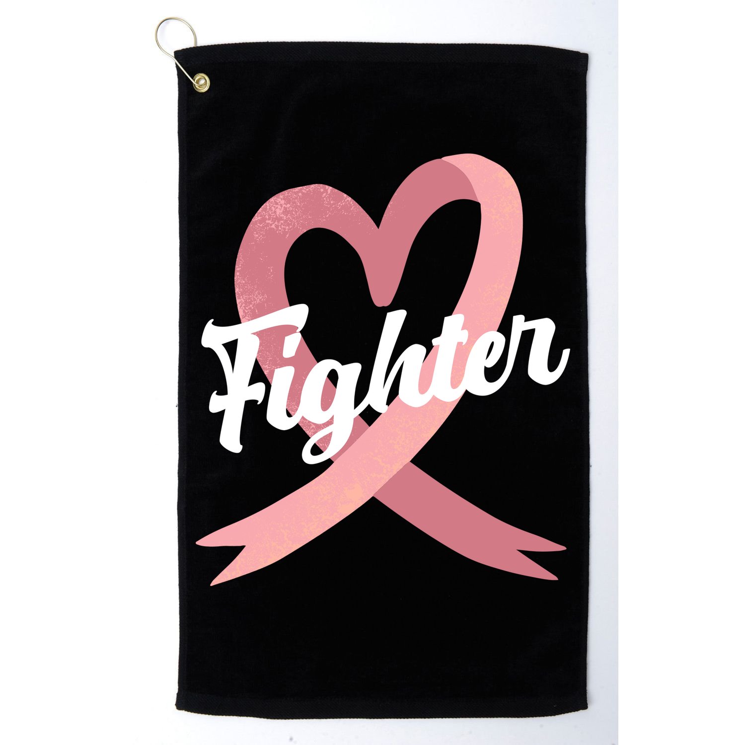 Fighter Breast Cancer Awareness Heart Golf Towel