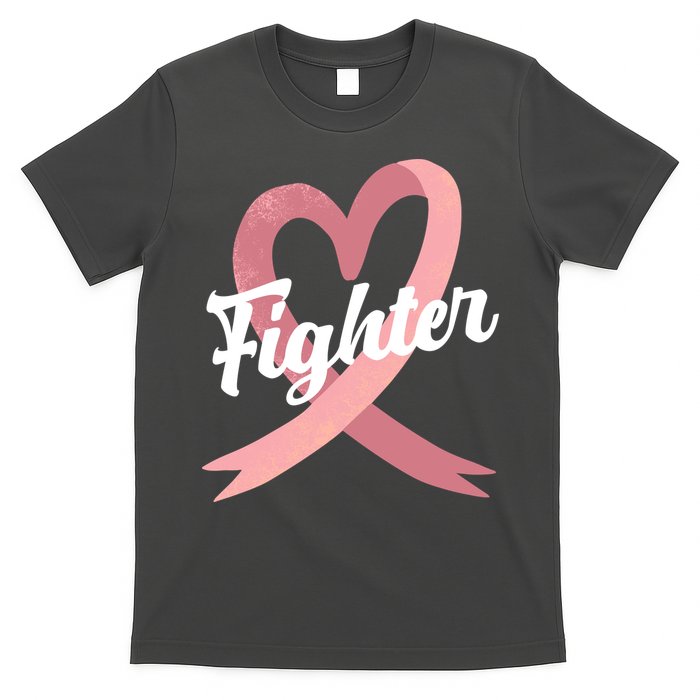 Fighter Breast Cancer Awareness Heart T-Shirt
