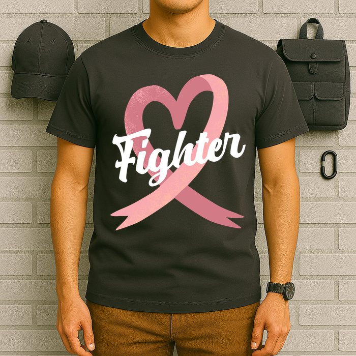 Fighter Breast Cancer Awareness Heart T-Shirt