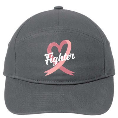 Fighter Breast Cancer Awareness Heart 7-Panel Snapback Hat