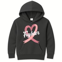 Fighter Breast Cancer Awareness Heart Kids Hoodie