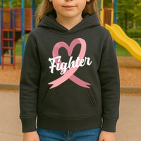 Fighter Breast Cancer Awareness Heart Kids Hoodie