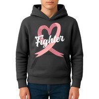 Fighter Breast Cancer Awareness Heart Kids Hoodie