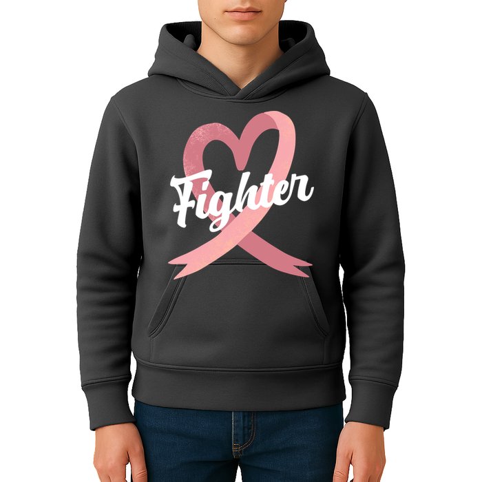 Fighter Breast Cancer Awareness Heart Kids Hoodie