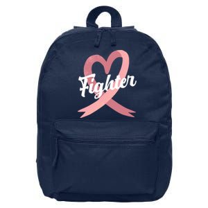 Fighter Breast Cancer Awareness Heart 16 in Basic Backpack