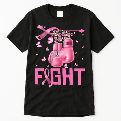 Fight Breast Cancer Awareness Boxing Gloves Warrior Tall T-Shirt