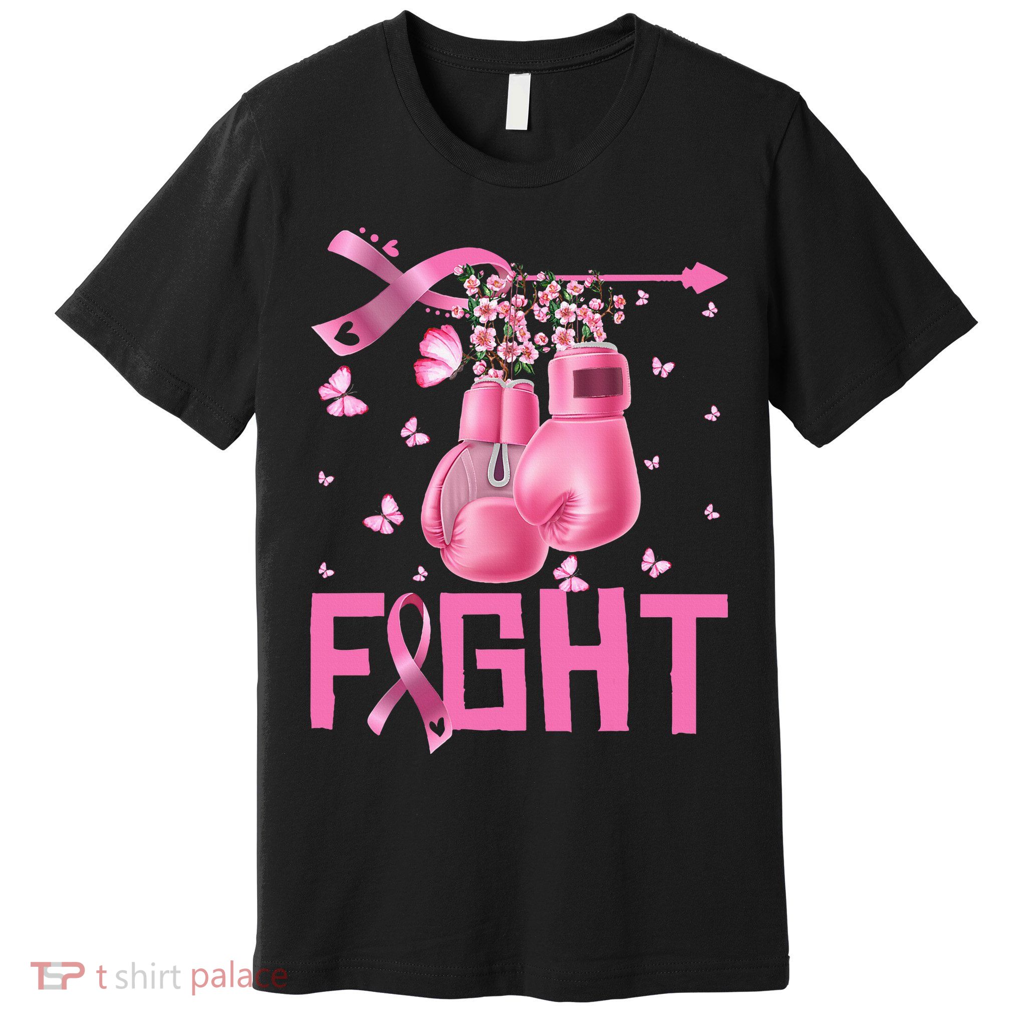 Fight Breast Cancer Awareness Boxing Gloves Warrior Premium T-Shirt