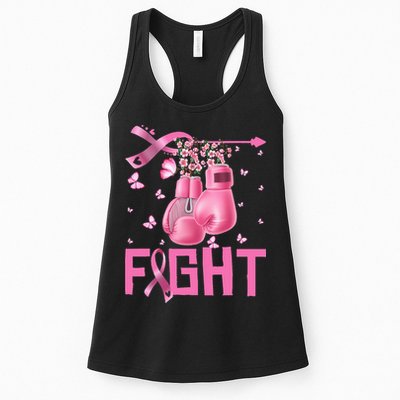 Fight Breast Cancer Awareness Boxing Gloves Warrior Womens Tank Top