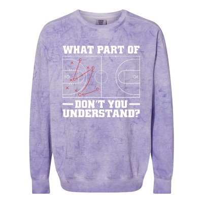 Funny Basketball Coach For Tactic Diagram Board Colorblast Crewneck Sweatshirt