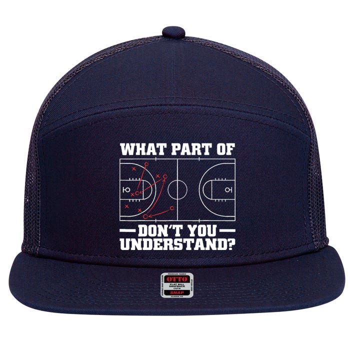 Funny Basketball Coach For Tactic Diagram Board 7 Panel Mesh Trucker Snapback Hat