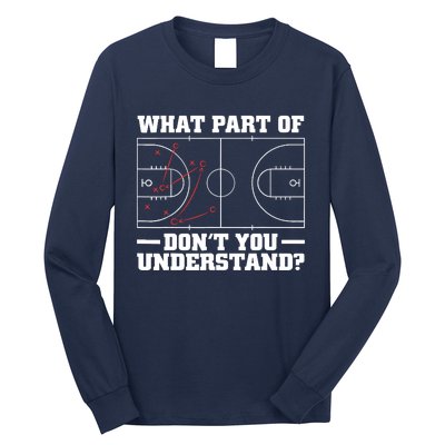 Funny Basketball Coach For Tactic Diagram Board Long Sleeve Shirt