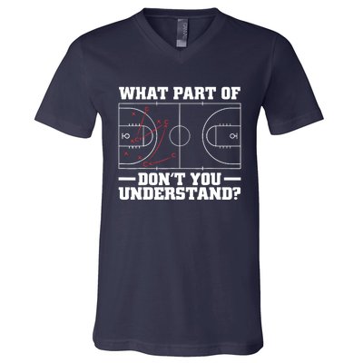 Funny Basketball Coach For Tactic Diagram Board V-Neck T-Shirt