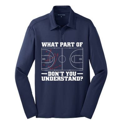 Funny Basketball Coach For Tactic Diagram Board Silk Touch Performance Long Sleeve Polo