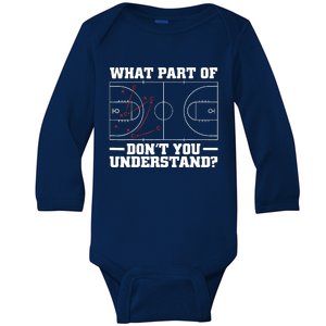 Funny Basketball Coach For Tactic Diagram Board Baby Long Sleeve Bodysuit