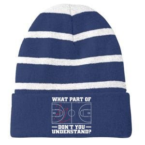 Funny Basketball Coach For Tactic Diagram Board Striped Beanie with Solid Band