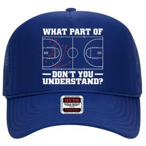 Funny Basketball Coach For Tactic Diagram Board High Crown Mesh Back Trucker Hat