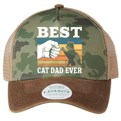 Funny Best Cat Dad Ever Gift Legacy Tie Dye Trucker Hat